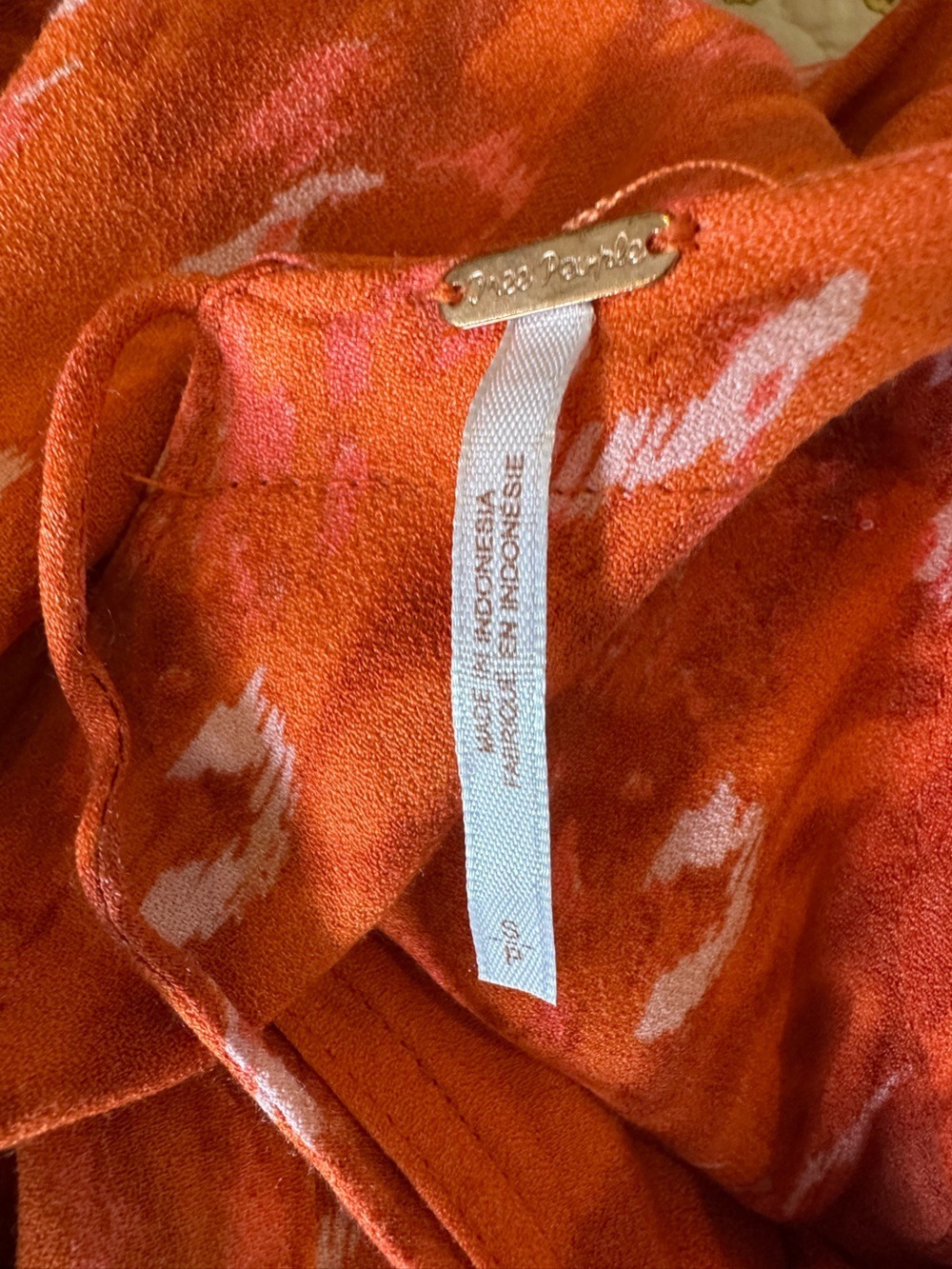Free People “Fake Love” Orange Sleeveless Dress Size Small pockets - Picture 6 of 7